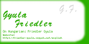 gyula friedler business card